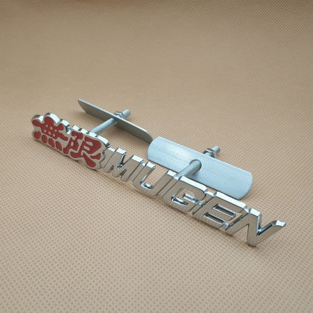 MUGEN Logo Front Grille Emblem Chrome Metal Racing Sport Grill Badge