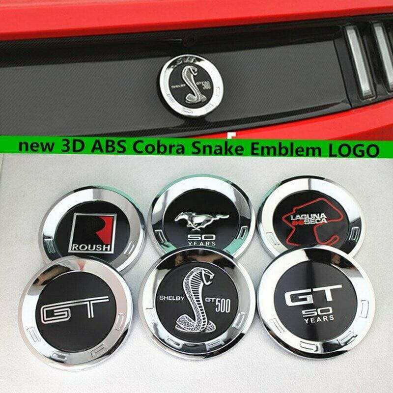 1pcs High quality Black Snake Emblem Badge stickers Car Covers for Mustang Shelby GT500 - larahd