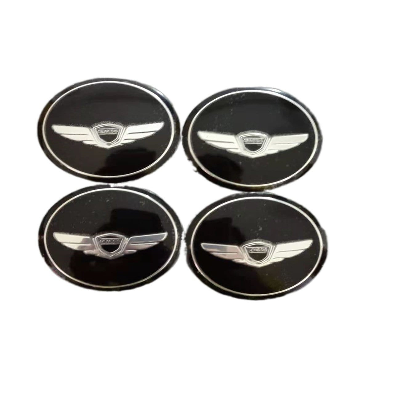 4Pcs Car Wheel Center Hub Sticker Steering Wheel Center Emblem Decal for Genesis-Realmancar