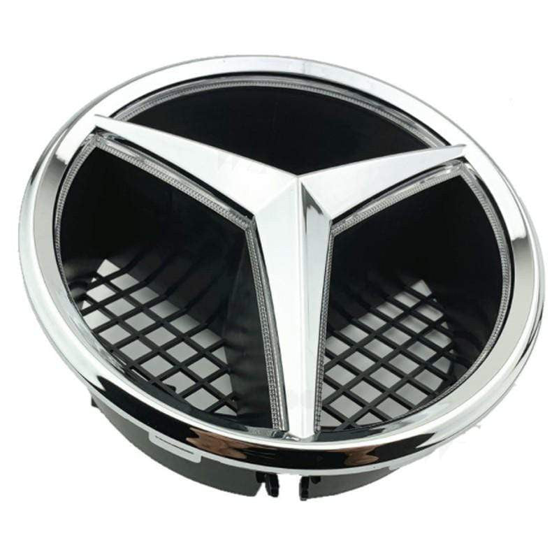 LED  Illuminated Front Light Logo Car Front Grill Grille Star Emblem Badge for Mercedes-Benz-Realmancar