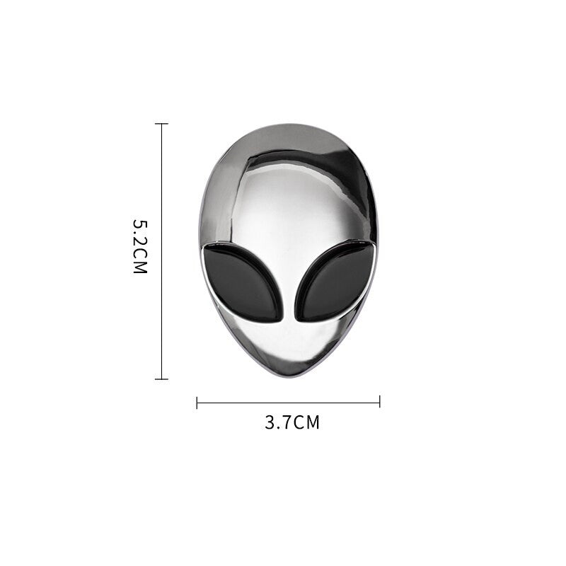 Alien Head UFO Auto Badge Decal Car Emblem Rear Trunk Sticker