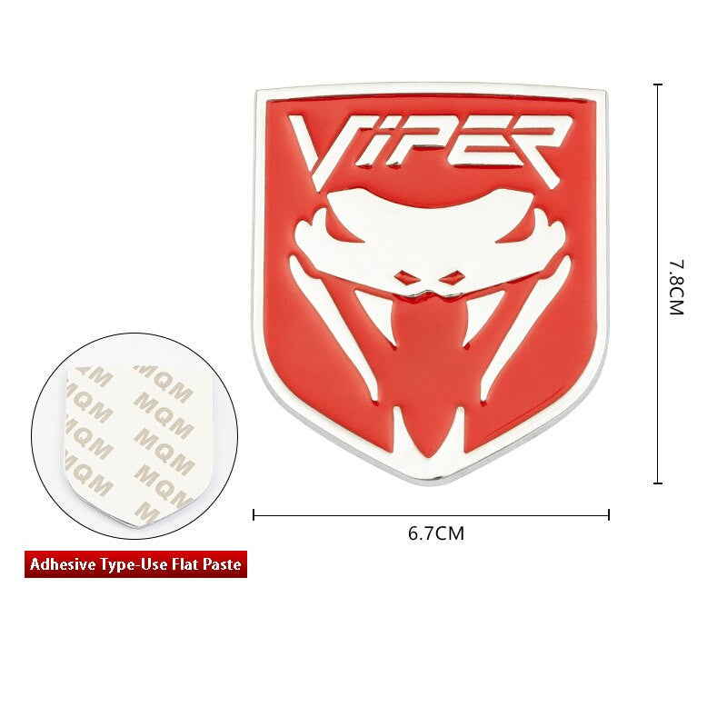 3D Metal Snake Cobra Viper Badge Emblem Stickers Rear Decal For Ford Mustang Shelby