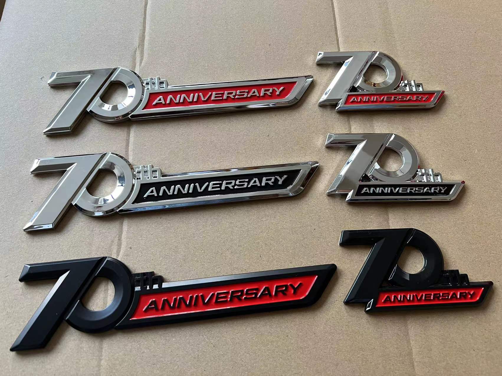 1 pic Side Emblem 70th Anniversary 3D Emblem Trunk Badge Sticker For Toyota Land Cruiser - larahd