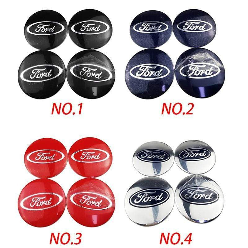 4pcs 56mm Ford Modified Horse Wolf Shelby FOOSE RS ST Car Wheel Center Hub Cap Sticker Emblem Badge Decal-Realmancar