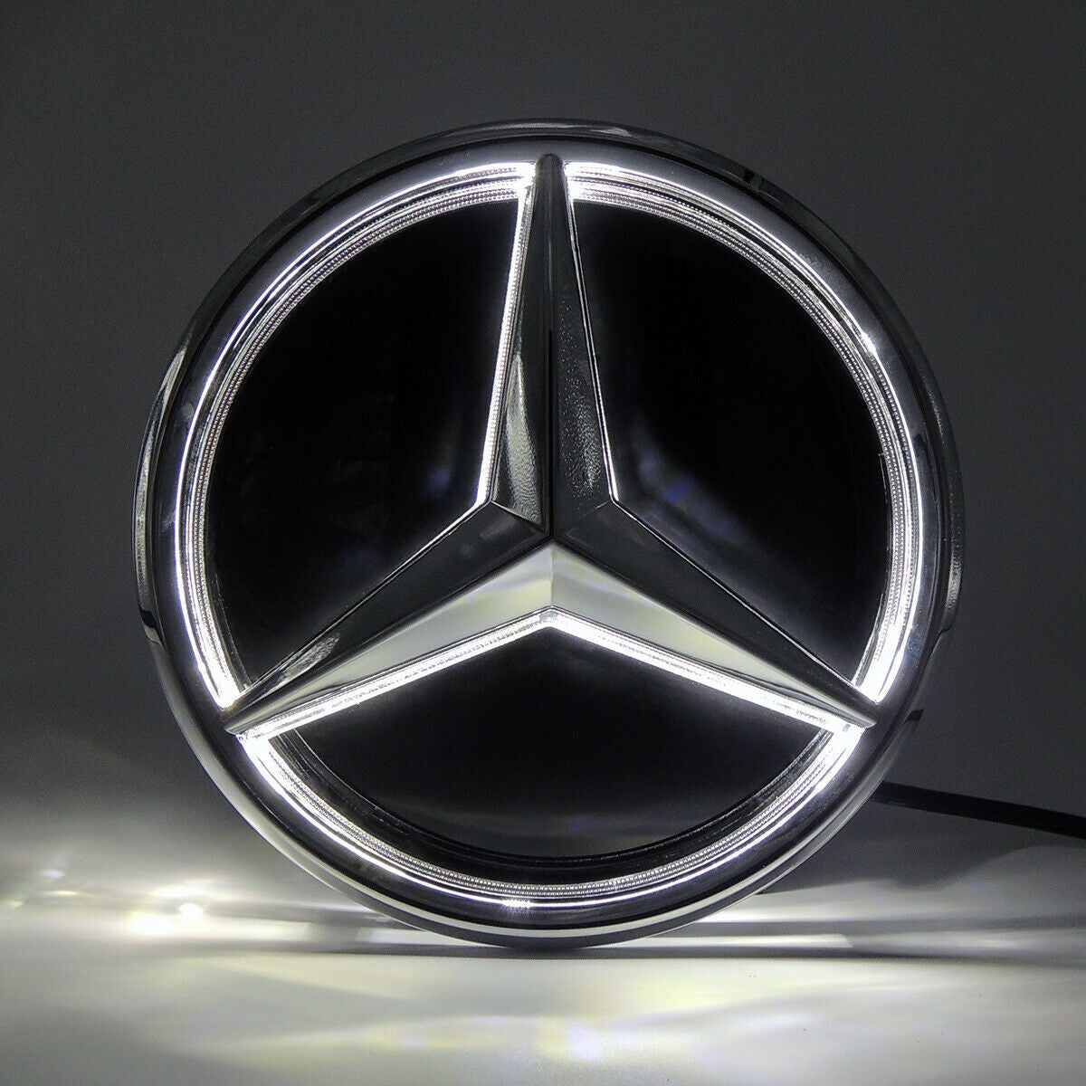 Bright Mirror Car Led Star Logo Front Emblem Grille Light For Benz E Class 16-20