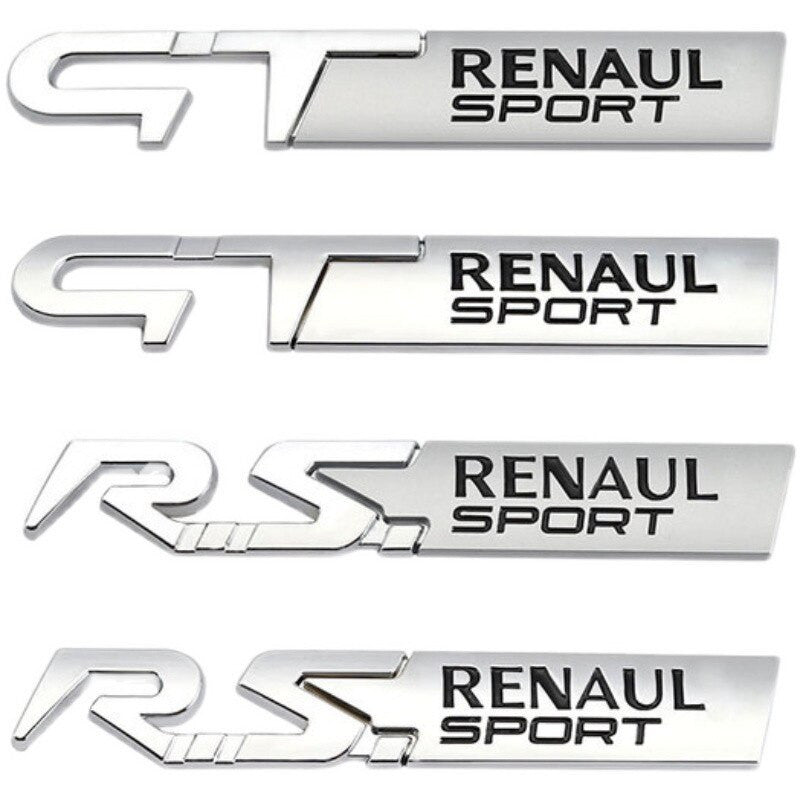 Metal GT Renaul Sport Badge rear Emblem tail sticker For Peugeot Kia - larahd