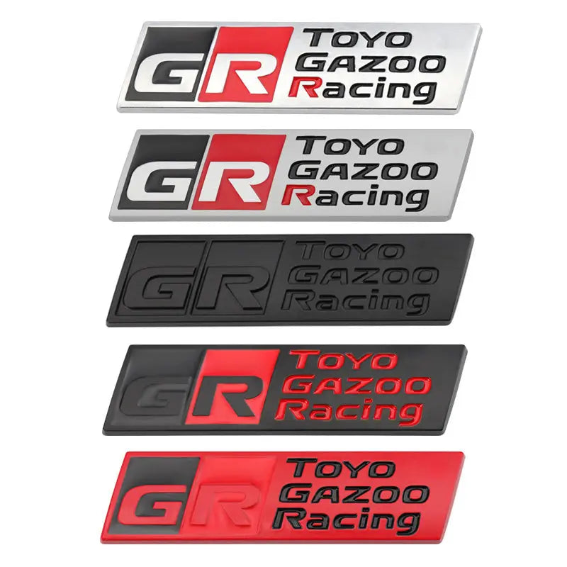 GR Gazoo Racing Badge Front Hood Grille Emblem Decal for Toyota HV YARiS GRMN GR Sport - larahd