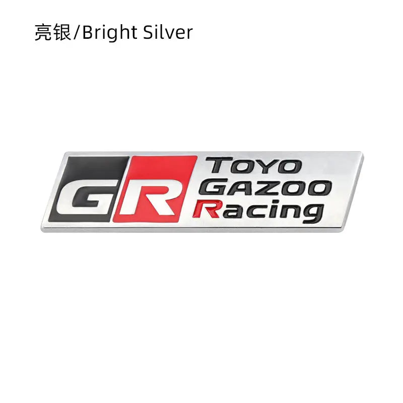 GR Gazoo Racing Badge Front Hood Grille Emblem Decal for Toyota HV YARiS GRMN GR Sport - larahd