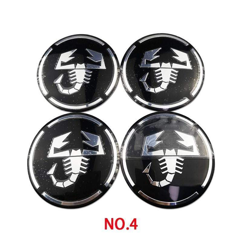 4PCS 56mm Abarth Scorpion Car Wheel Center Hub Cap Sticker Auto Tire Emblem Badge Decal-Realmancar