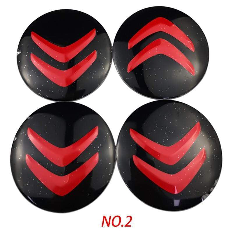 4PCS 56mm Citroen Logo Car Wheel Center Hub Cap Sticker Auto Tire Emblem Badge Decal Decoration - larahd