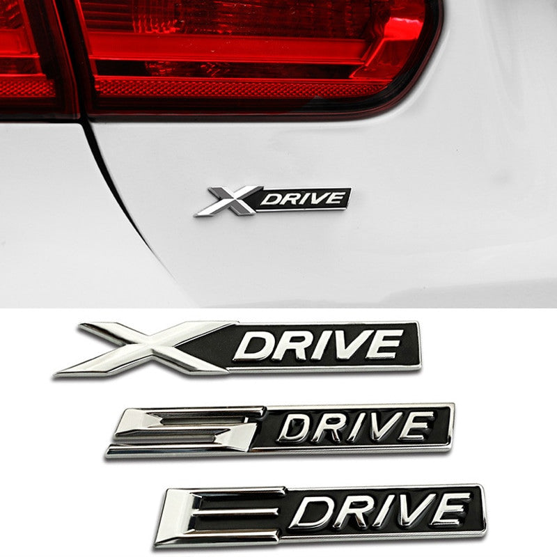 Chrome Silver XDrive SDrive EDrive Rear Emblem Badge Sticker For BMW - larahd