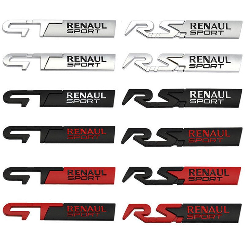 Metal GT Renaul Sport Badge rear Emblem tail sticker For Peugeot Kia - larahd