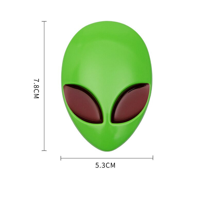 Alien Head UFO Auto Badge Decal Car Emblem Rear Trunk Sticker - larahd