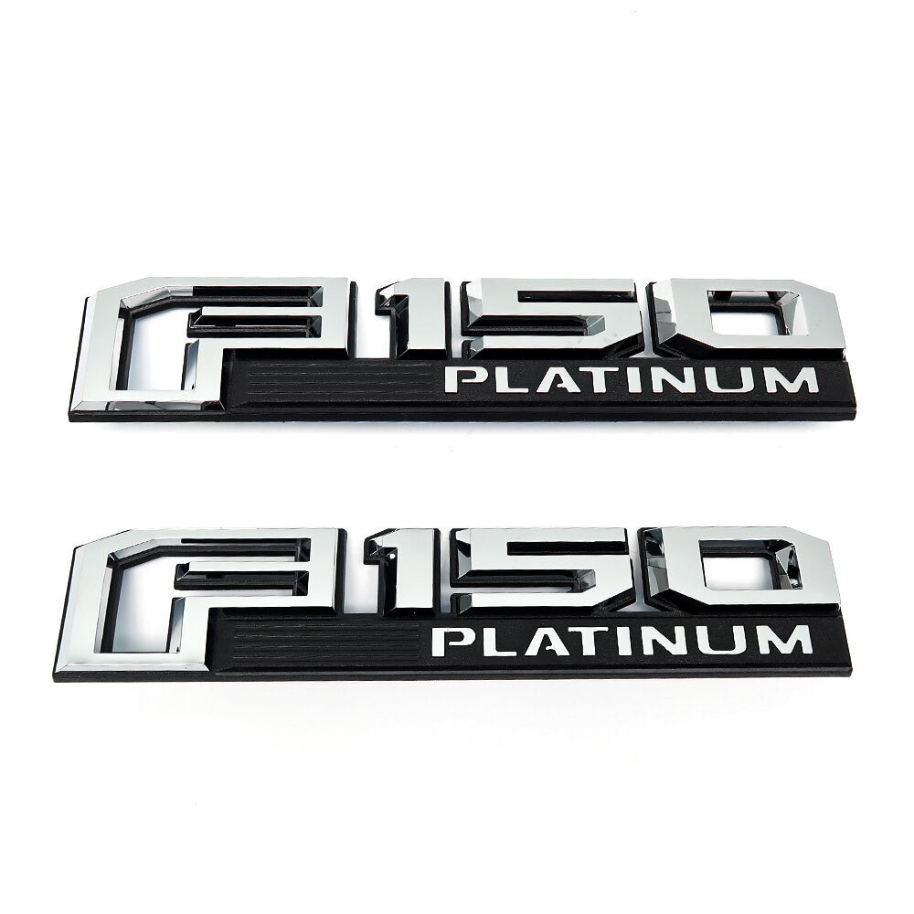 2pcs Ford F150 F150 LARIAT LIMITED PLATINUM XLT Fender Emblems Drivers Side Rear Sticker