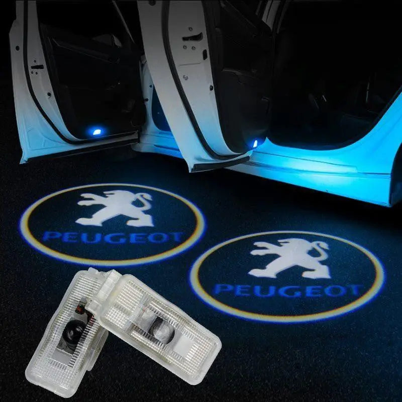 2X Wireless Car Door Welcome Projector Logo Ghost Shadow Laser Light For Peugeot - larahd