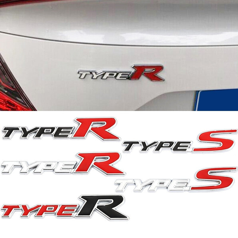 Metal Stickers Decals Front Hood Grill Emblem for Honda Type R Racing Type S - larahd