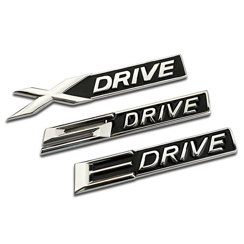 Chrome Silver XDrive SDrive EDrive Rear Emblem Badge Sticker For BMW - larahd