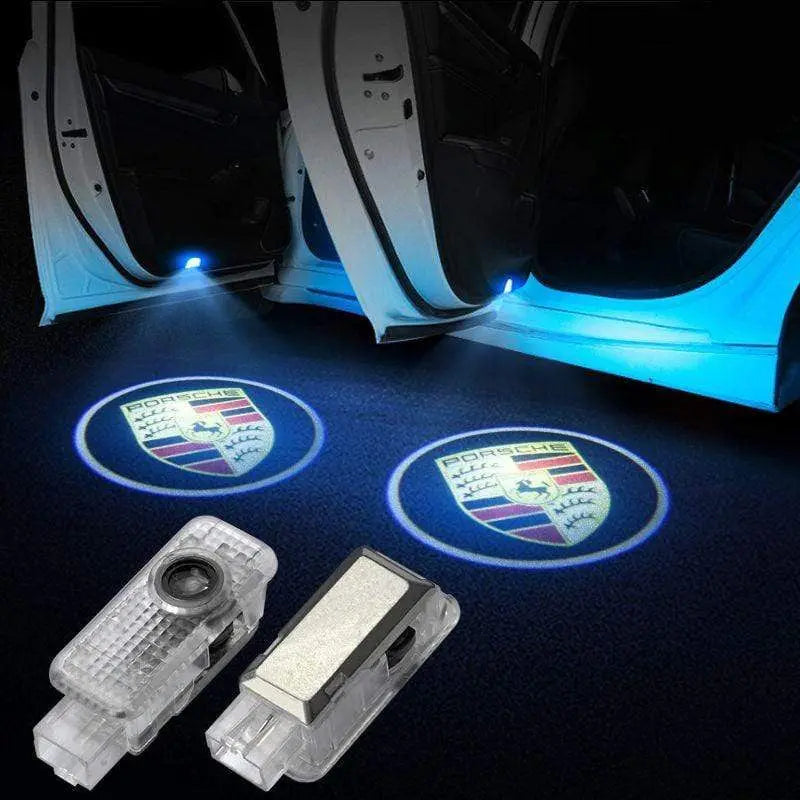 2PCS LED Car Laser Projector HD Welcome Door Trim Lights compatible For Porsche