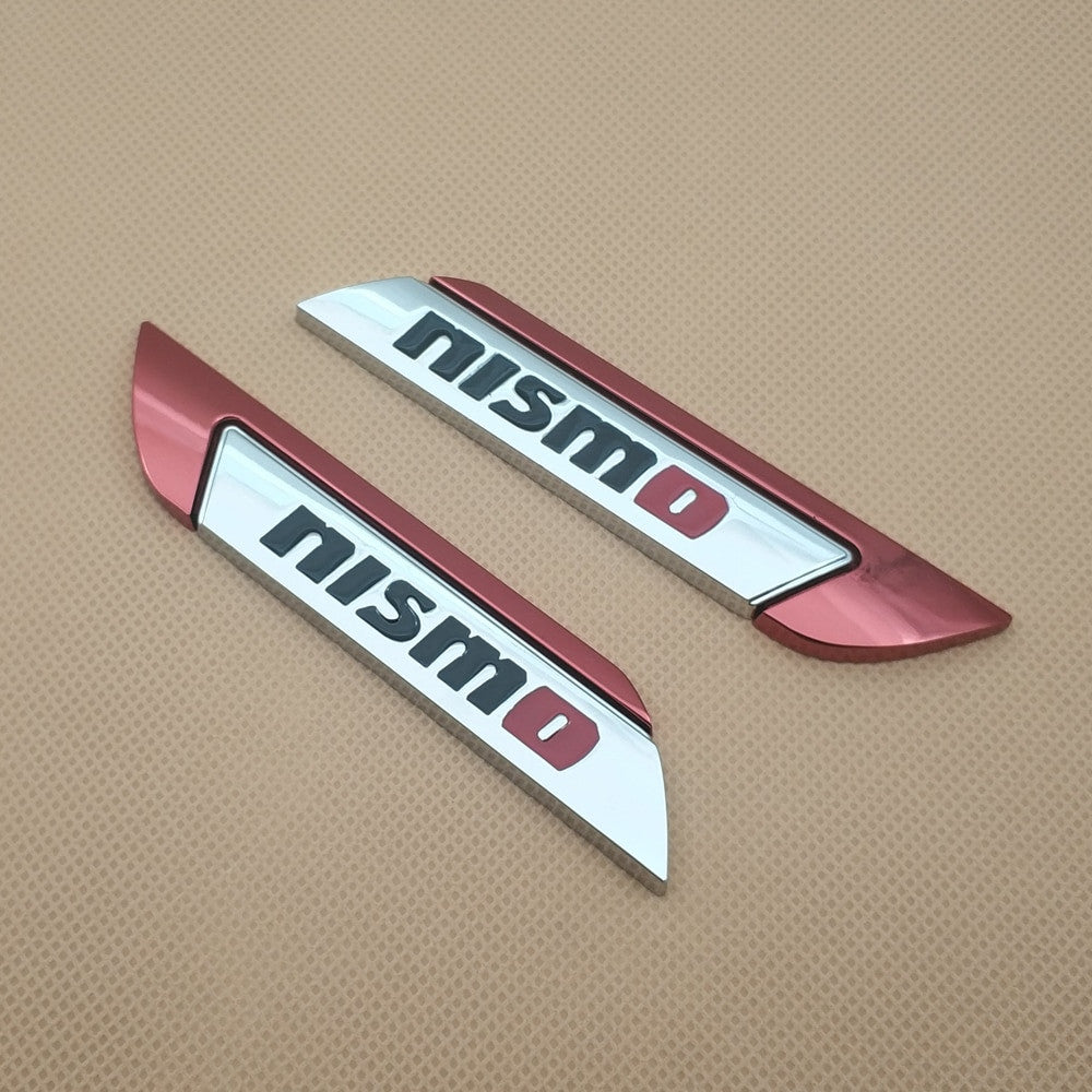 2pcs 3D Metal Badge Chrome Car Door NISMO Emblem Side Fender GTR Sport