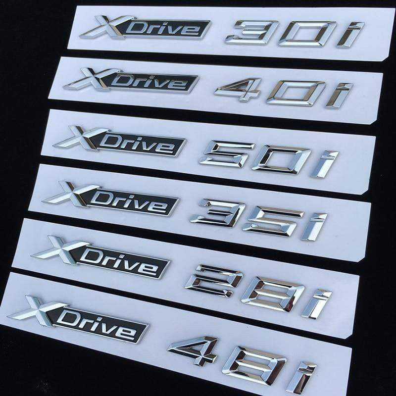 For BMW XDrive 18i 20i 25i 28i 30i 35i 40i 48i 50i Fender Emblem Badge X1 X3 X4 X5 X6 X7 Car Styling Sticker - larahd