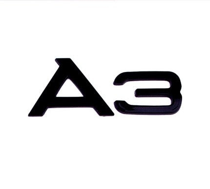 1pcs ABS Glossy Black Rear Tailage Trunk Sticker For Audi A6 C6 C5 A3 A5 Q2 Q3 - larahd