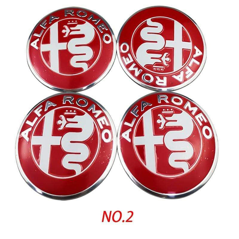 4pcs 56mm Alfa Romeo Car Wheel Center Hub Cap Sticker Auto Tire Emblem Badge Decal Accessories - larahd