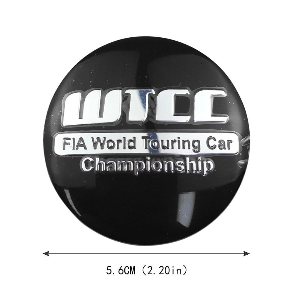 4PCS 56mm WTCC Car Wheel Center Hub Cap Sticker Auto Tire Emblem Badge Decal