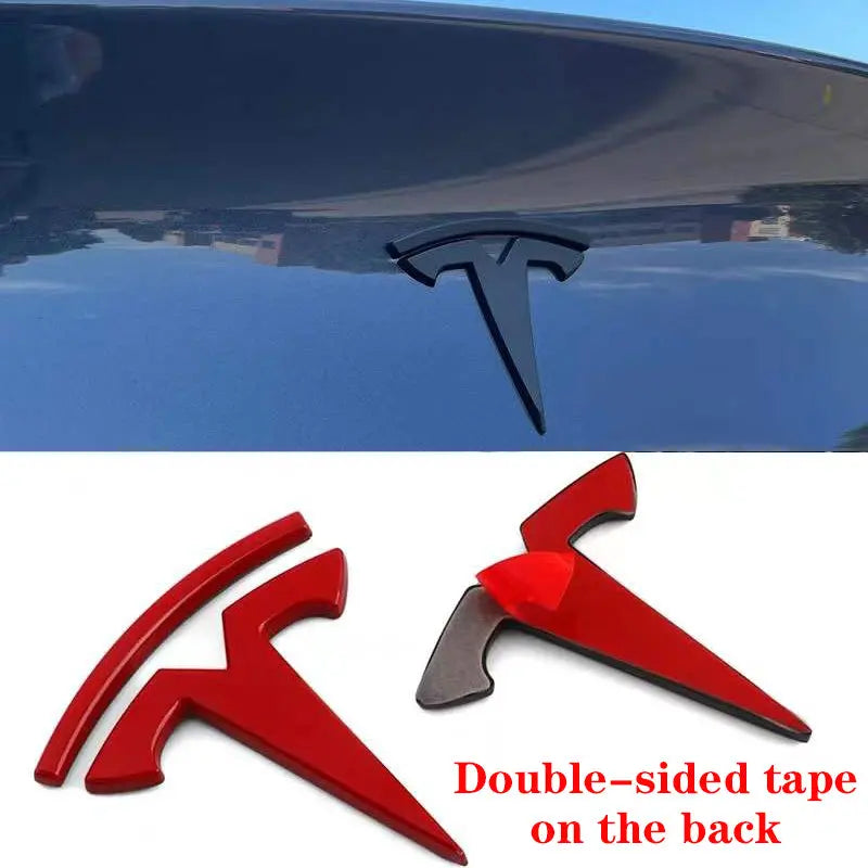 2pcs Tesla Metal Original Sticker For Model 3 Model Y Trunk Replace Emblem Stickers - larahd