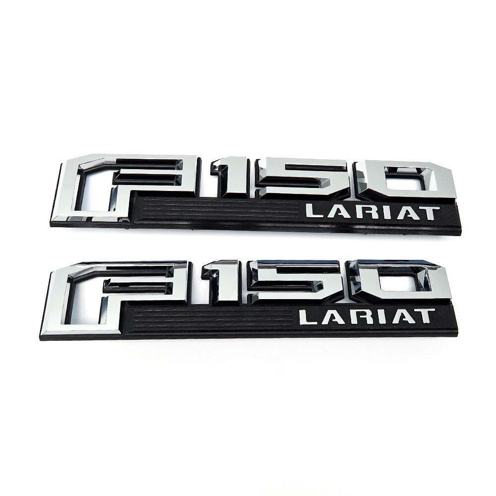 2pcs Ford F150 F150 LARIAT LIMITED PLATINUM XLT Fender Emblems Drivers Side Rear Sticker