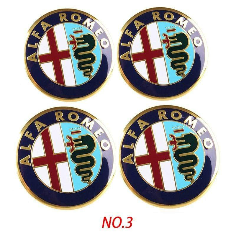 4pcs 56mm Alfa Romeo Car Wheel Center Hub Cap Sticker Auto Tire Emblem Badge Decal Accessories - larahd