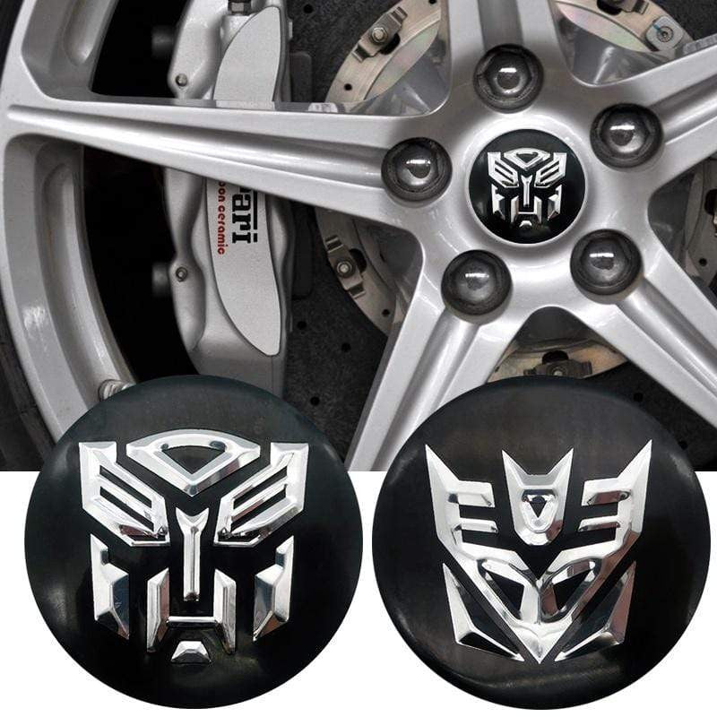 4pcs 56mm Transformers Autobots Decepticons Car Wheel Center Stickers Wheel Center Hub Caps Badge Emblem Decal-Realmancar