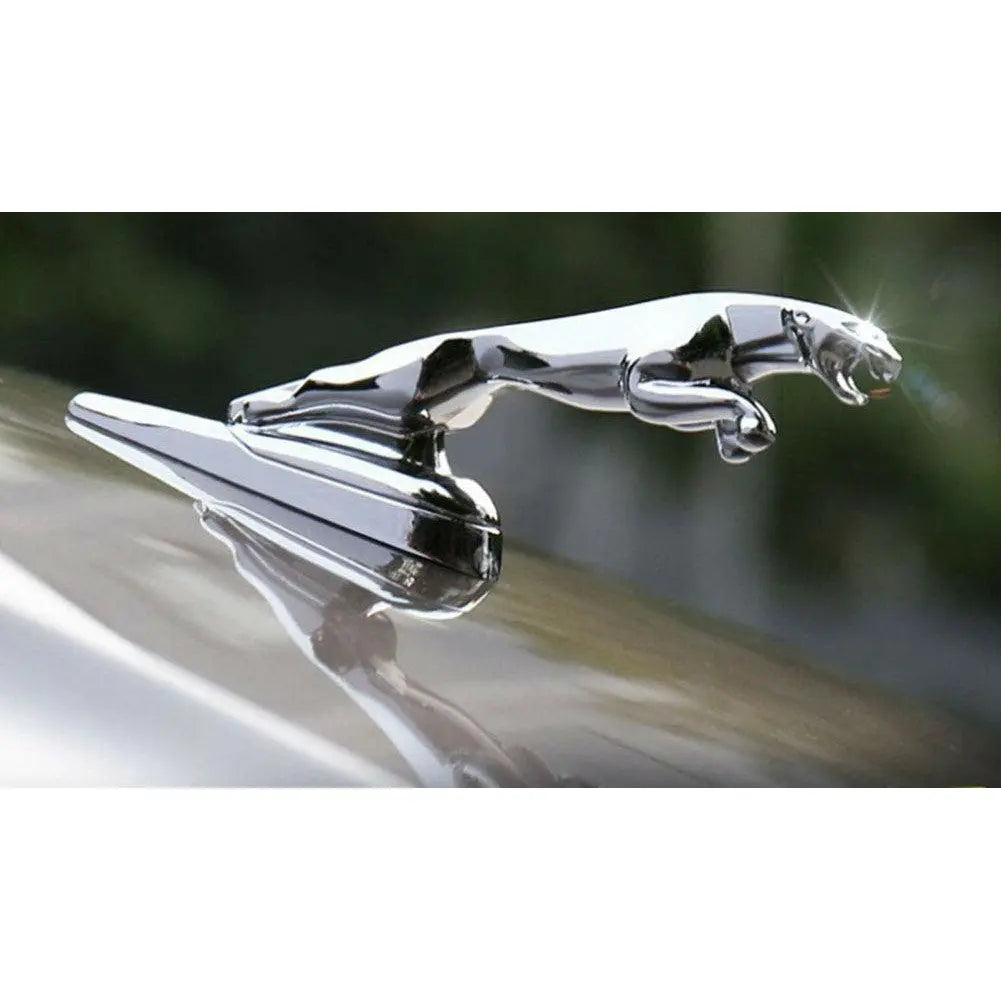 Chromed Jaguar Emblem Bonnet Hood Ornament Emblem Badge For Jaguar S-Type X-Type - larahd