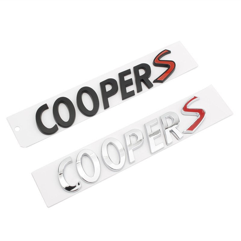 Black Emblem Badge Chrome Cooper S Logo Countryman Clubman For Mini Cooper