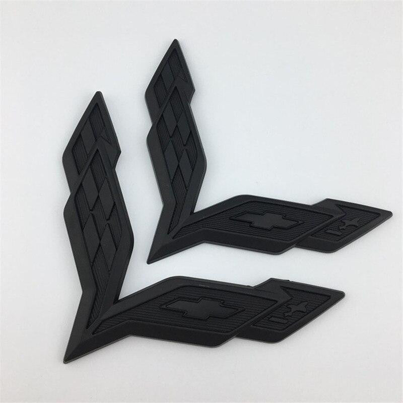 2 Pcs 3D Car Styling For Chevrolet Corvette Aveo Cruze Malibu Captiva Trax Niva Captiva Front Emblem Sticker Rear Trunk Badge Decal