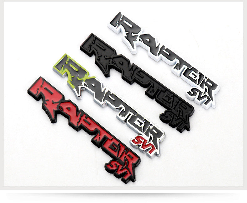 3D Metal Raptor SV1 SVT Emblem Trunk Fender Head Decorative Badge For Ford Raptor - larahd