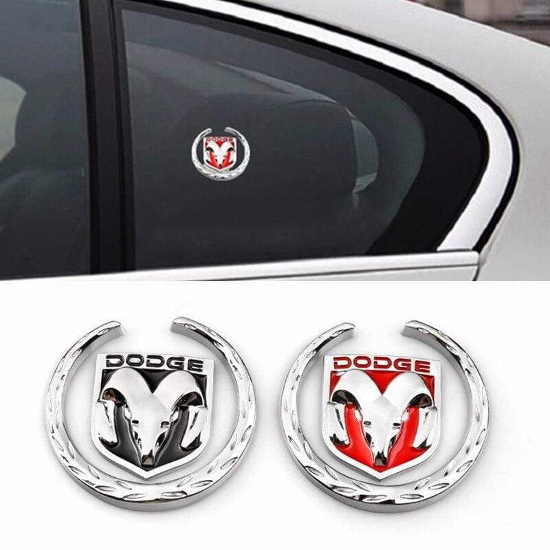 2pcs Metal Car Rear Side Wheat Window Sticker for Dodge RAM Logo Journey Caravan Durango Nitro Caliber Jcuv Challenger Accessories - larahd