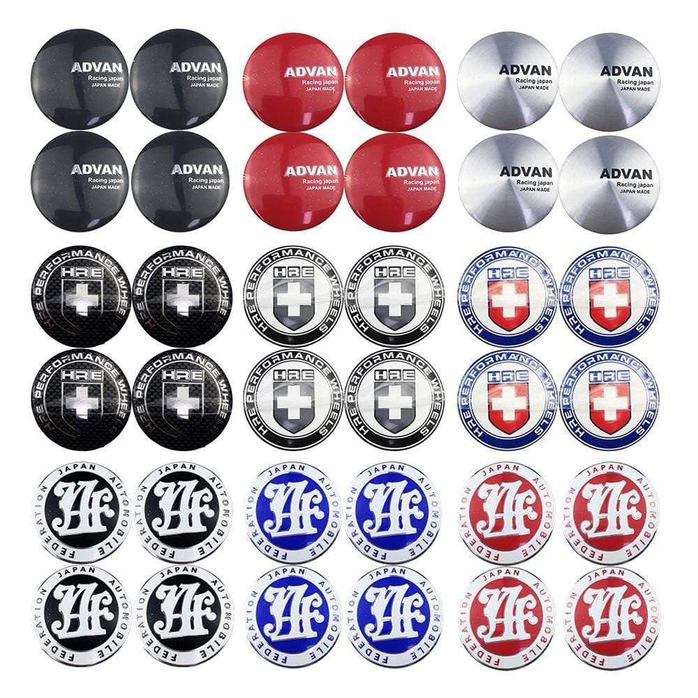 4PCS 56mm Advan HRE JAF Car Wheel Center Hub Cap Sticker Auto Tire Emblem Badge Decal-Realmancar