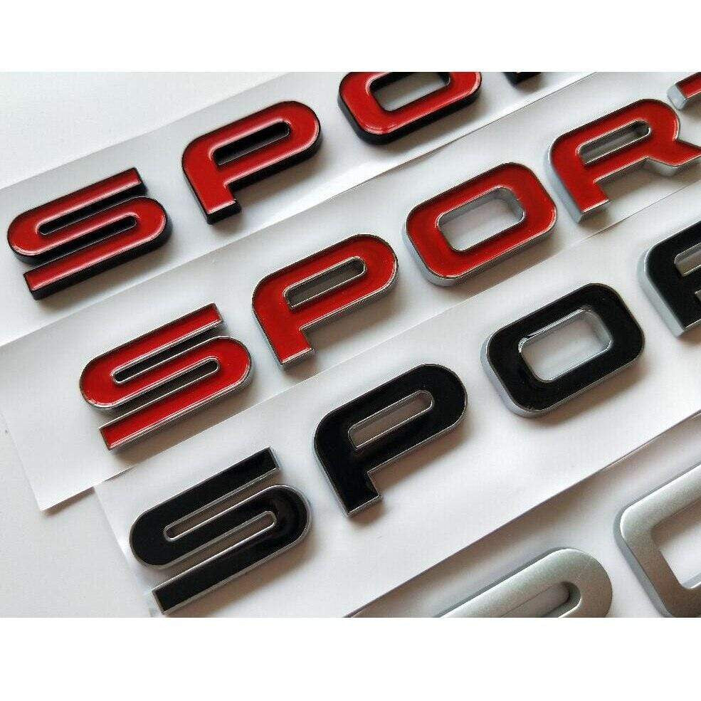 Chrome Silver Black Trunk Lid Letters SPORT Badge Emblem Emblems Badges Sticker for Land Rover Discovery Range Rover - larahd