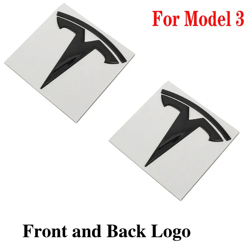 2pcs Tesla Metal Original Sticker For Model 3 Model Y Trunk Replace Emblem Stickers - larahd