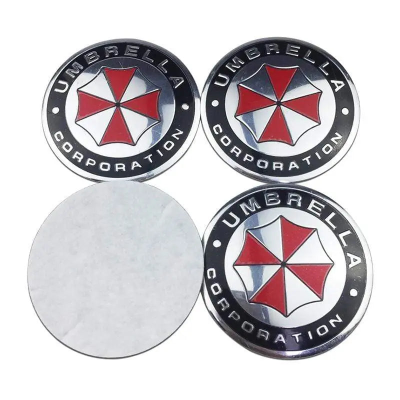 4PCS 56mm Biochemical Crisis Umbrella Car Wheel Center Hub Cap Sticker Auto Tire Emblem Badge Decal