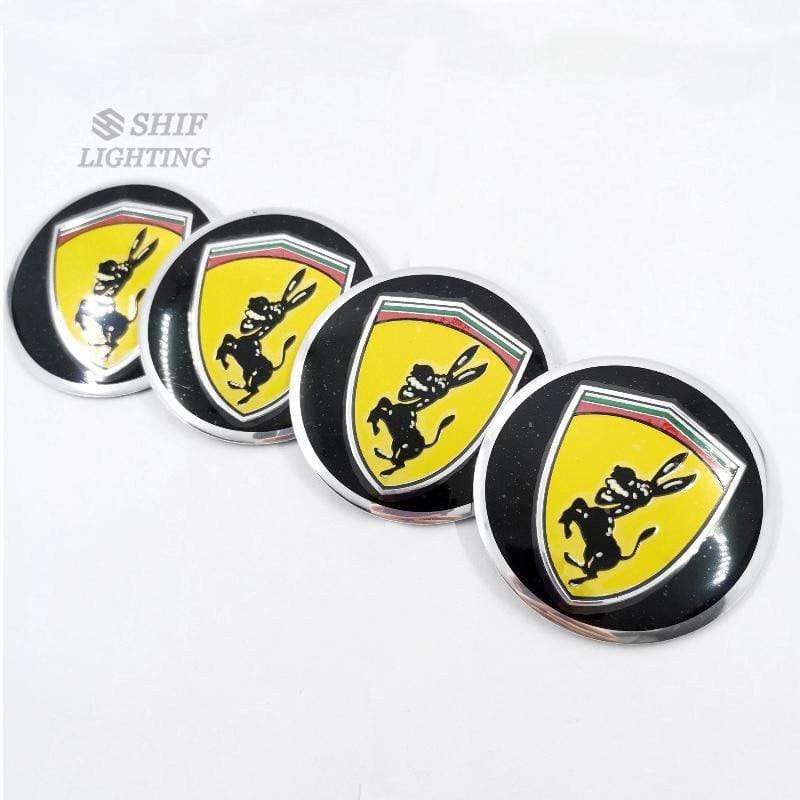 4 X 56mm PORSCHE HORSE Logo Car Auto Decorative Wheel Hub Center Caps Covers Emblem Sticker Decal Badge-Realmancar