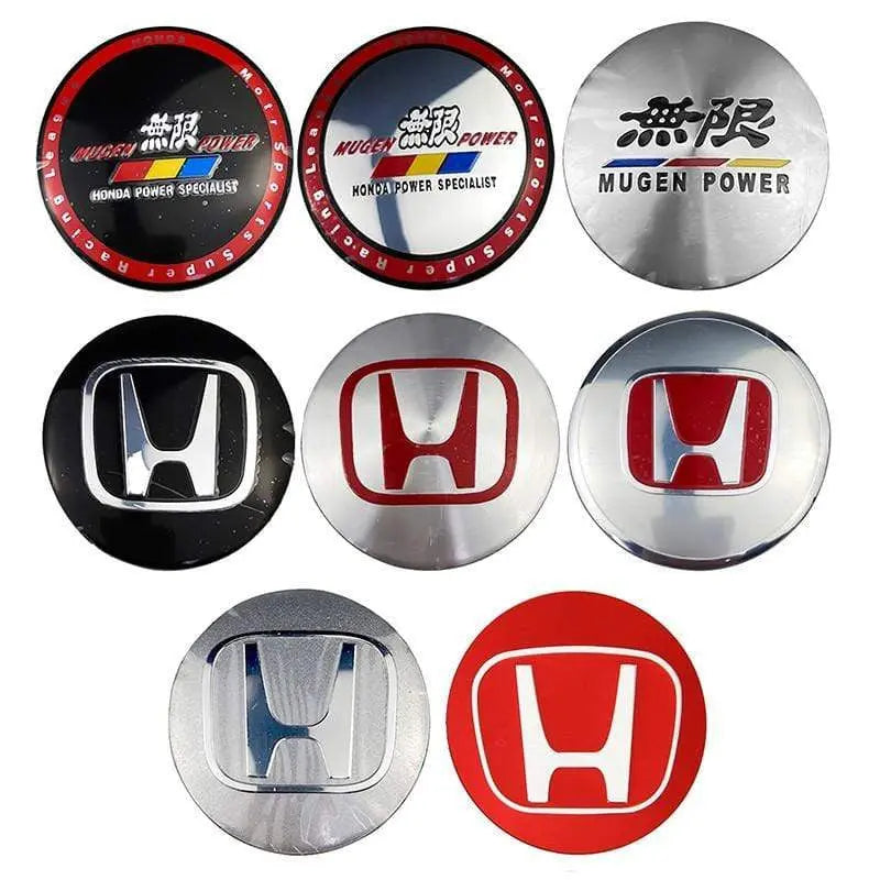 4pcs 56mm Honda Mugen Power Odyssey City Insight Accord Civic CRV Car Wheel Center Hub Cap Sticker Emblem Badge Decal - larahd