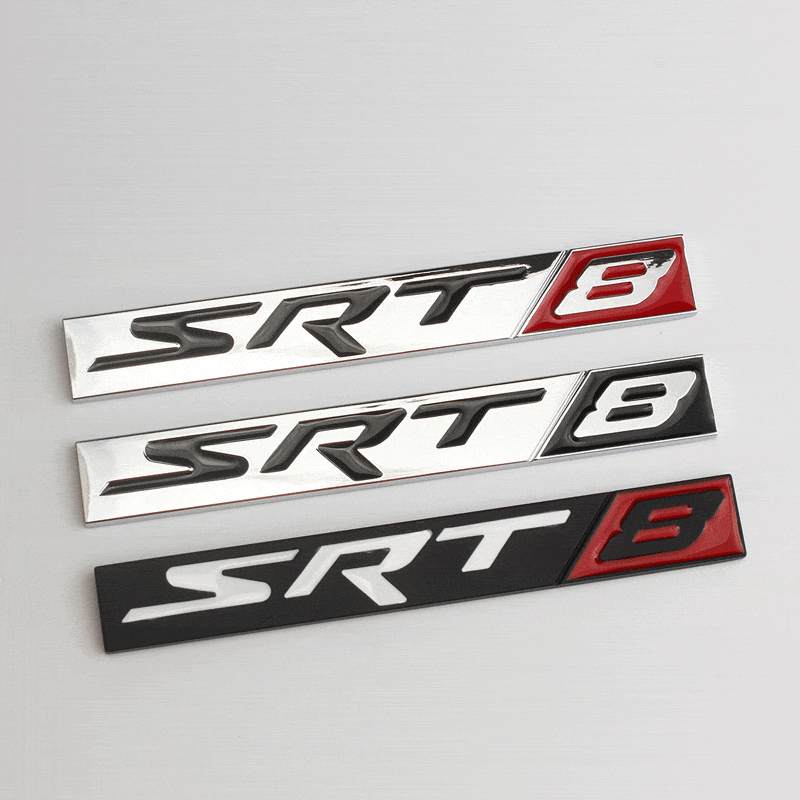 Metal Car Body Decoration for SRT8 SRT6 Logo Car Rear Side Sticker for Dodge Charger Challenger Caliber Jcuv Ram Journey Caravan - larahd