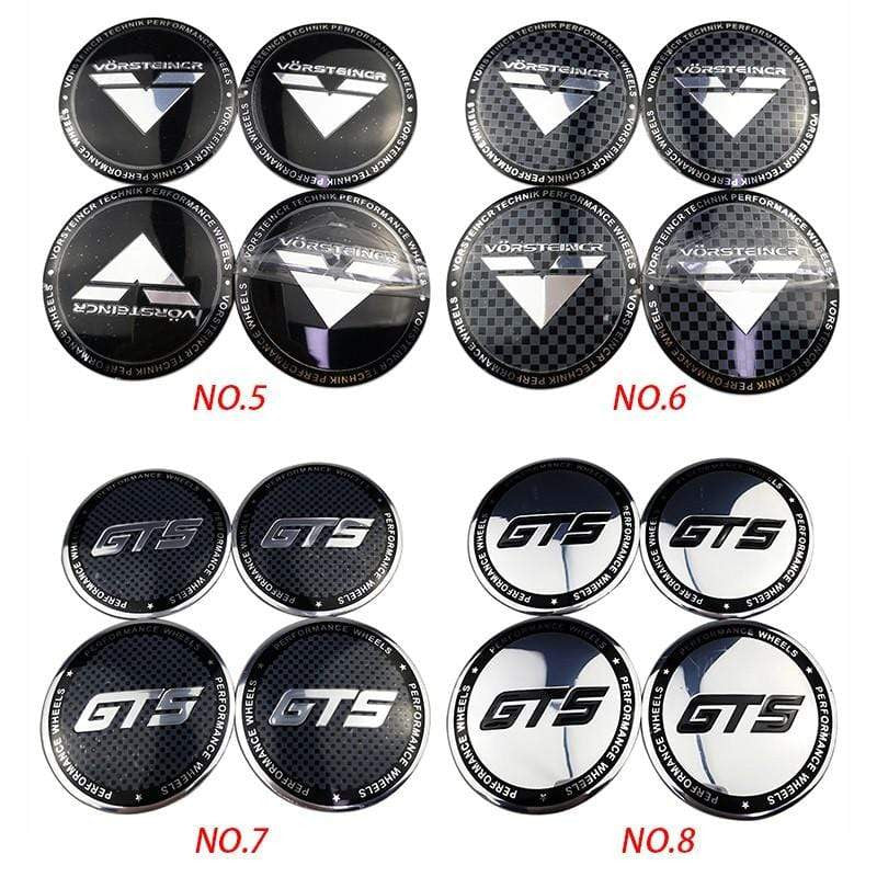 4pcs 56mm Vorsteiner SSR F1 GT ZUMBO Prodriue GTS Car Wheel Center Hub Cap Sticker Auto Tire Emblem Badge Decal Accessories-Realmancar