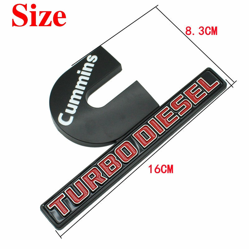 2PCS Metal Cummins Turbo Diesel Fender Emblems Badges Sticker For MOPAR Dodge RAM 3500 2500