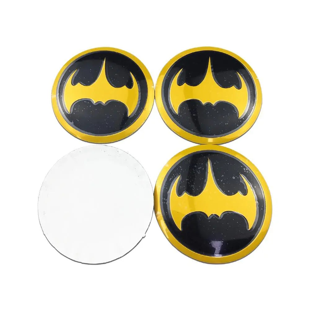 4PCS 56mm Batman Bat Car Wheel Center Hub Cap Sticker Auto Tire Emblem Badge Decal