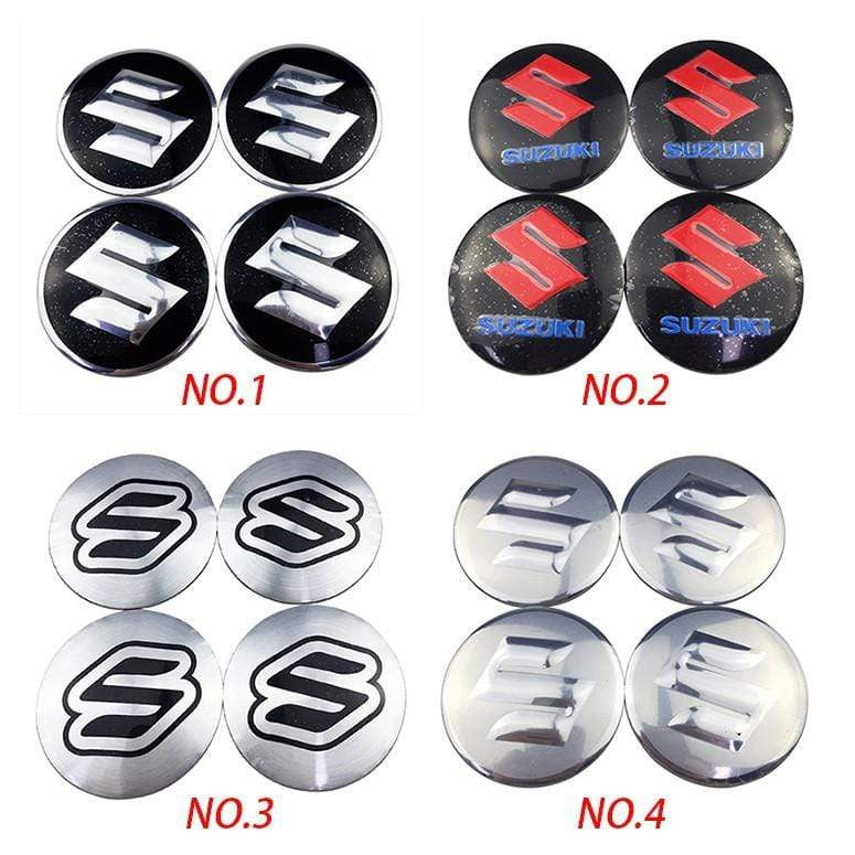 4pcs Car Wheel Center Hub Cap Sticker Cover Metal  56mm Emblem Badge Decal Stickers  Fits Suzuki-Realmancar