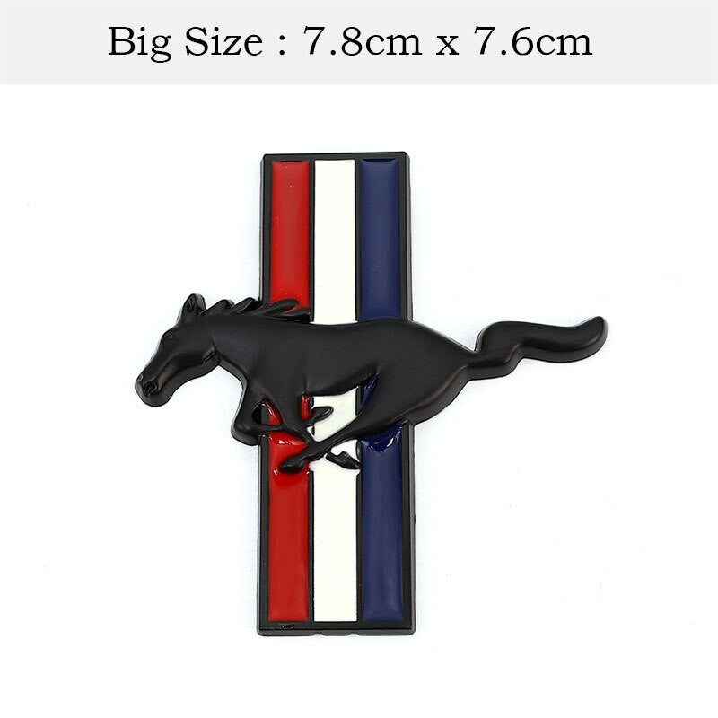 2PCS Left Right 3D Emblem Auto Sticker Running Horse For Ford Mustang - larahd