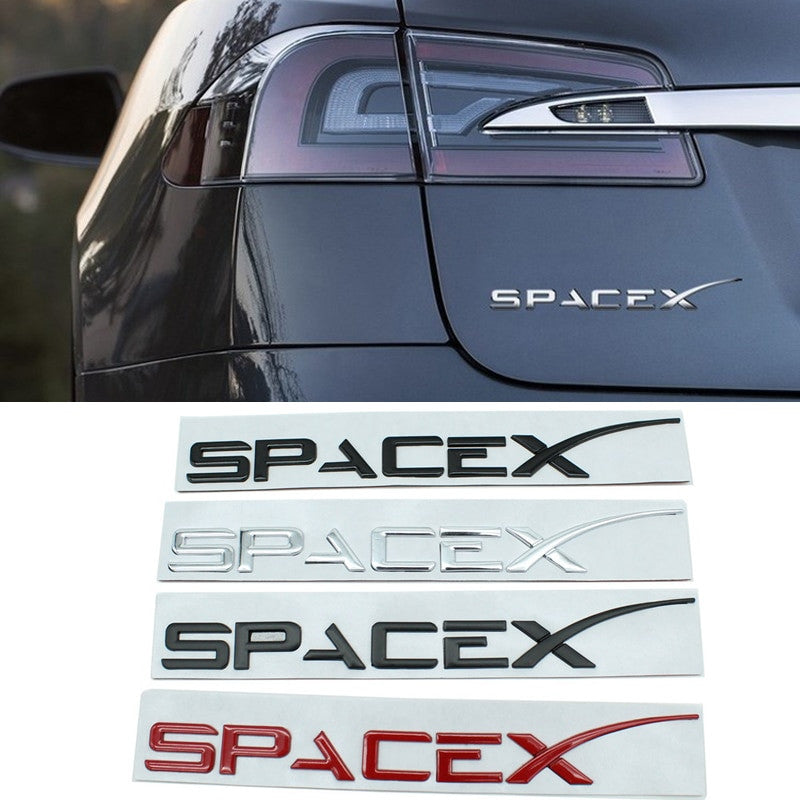 Space X Letter Rear Tail Emblem Sticker Badge Decal For TESLA Model 3 X S - larahd