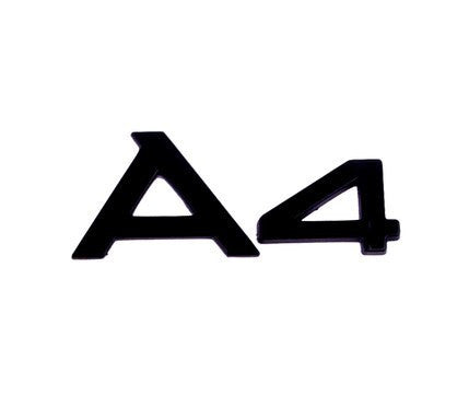 1pcs ABS Glossy Black Rear Tailage Trunk Sticker For Audi A6 C6 C5 A3 A5 Q2 Q3 - larahd